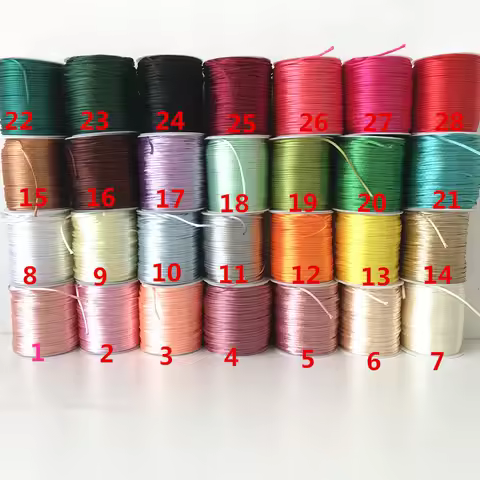 28Colours 2mmX100m/roll Strong Braided Macrame Silk Satin Nylon Cord Rope DIY Making Findings Beadin