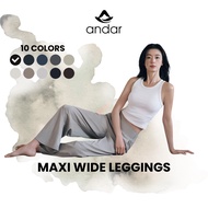 [ANDAR] Air Cooling Maxi Wide Leggings 3 Lengths 10 Colors 5 Sizes Activewear Yoga Pilates High Wais