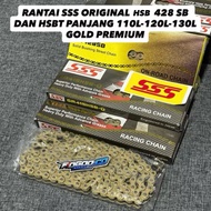 SSS RACING GOLD CHAIN 428 SB AND 428 HSBT LENGTH 130L NINJA CHAIN VIXION CBR GSX MXKING SSS CHAIN 42