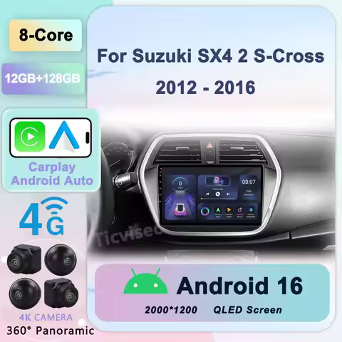 Android 16 For Suzuki S-Cross SX4 2014 2015 2016 2017 Auto Radio GPS Multimedia Player Stereo Carpla