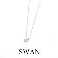 SWAN - Asscher Cut Necklace สร้อยคอเงินแท้ สร้อยคอจี้ สร้อยคอเส้นบาง ฝังเพชรคิวบิกเซอร์โคเนีย cubic 