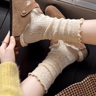 Summer Socks Women Lace Socks Summer Thin Style Hollow Mesh Breathable Pile Socks Solid Color Cotton