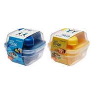 Lock & TOGO Multifunctional Double-Layer Square Lunch Box With Tableware 950ml Picnic Salad Fresh-Ke