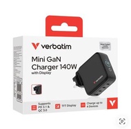 ⭕️🌟全新行貨🌟⭕️威寶 Verbatim Mini GaN Charger 140W with Display UK Plug 30248 充電器 GaN PD Charger 4輸出 氮化鎵充電器