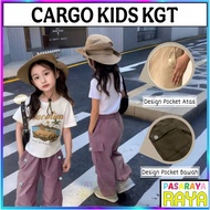 KGT Bamboo Slack Mini Cargo Kids Scuba Slim Cutting 4 POCKETS KIDS Cargo Pants Seluar Getah Panjang