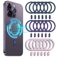 1/4ชิ้น Q-Shape ที่มีสีสันอเนกประสงค์ทนทานโลหะ Magsafe ที่ชาร์จไร้สายโทรศัพท์มือถือฟิล์มติดไฟหน้ารถเหล็กสามารถใส่ได้กับ Iphone ฟ้าผ่าหน้าจอผ้าไหมสีสติกเกอร์ Patch