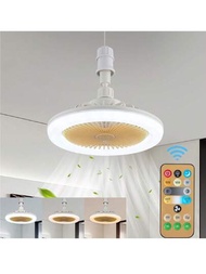 Ventiladores de techo pequeños con luces LED y control remoto E26, luz regulable, ventilador de techo cerrado para habitación de niños, cochera, cocina