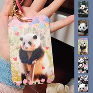 Cartoon Panda Printing Card Cover for Women Kids Bus Credit ID Name Business Working Bank Card Badge