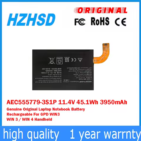 AEC555779-3S1P 11.4V 45.1Wh 3950mAh Genuine Original Laptop Notebook Battery Rechargeable For GPD WI