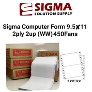 Computer Form Sigma 9.5"✘11"2ply 2up 450Fans(W/W)