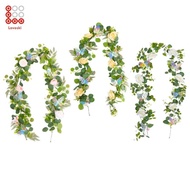 Lovoski Artificial Eucalyptus Garlands with Flowers Artificial Green Leaf Custody Hang