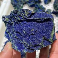 精品礦石含座 孔雀石藍銅礦共生石英 水晶 藍銅礦 孔雀石 石英 晶簇 共生礦 礦石 原石 原礦