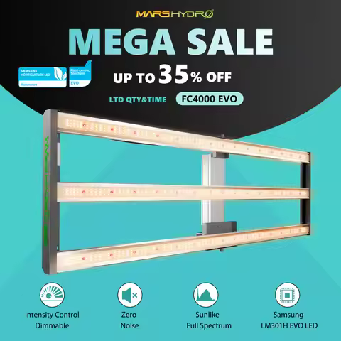 Upgraded Mars Hydro LED Grow Light Full Spectrum FC 4000 Samsung LM301H EVO for 1.2x0.6m Indoor Grow