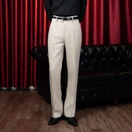 Addikt Beige Flared Trousers High Rise - Men's anti-wrinkle Flared pants, men's Flared pants Menswea