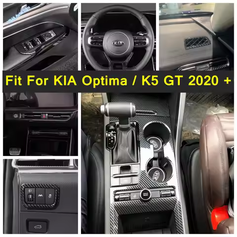 For KIA Optima / K5 GT 2020 - 2025 Carbon Fiber Accessories Steering Wheel / Air AC Vent Outlet / Ge