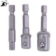 LISHU 1socket adapter drill bits set hex shank 1/4" 3/8" 1/2" 3pcs impact driver tools th