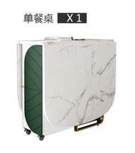 實木小户型北欧可折疊多功能餐桌大理石纹餐檯實木桌 230011