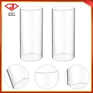2Pcs High Transparency Glass Candle Holder Windproof Tube Decorative Candle Shades yuanjingyouzhang