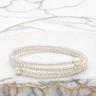 【黃金點綴】18K黃金淡水珍珠手鐲 | 3mm & 6mm圓珠設計