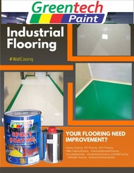 1L ( GREENTECH EPOXY ) FLOOR PAINT HEAVY DUTY &amp; K WATERPROOF COATING [Hardener Included] COLY Tiles Floor Paint GREENTECH