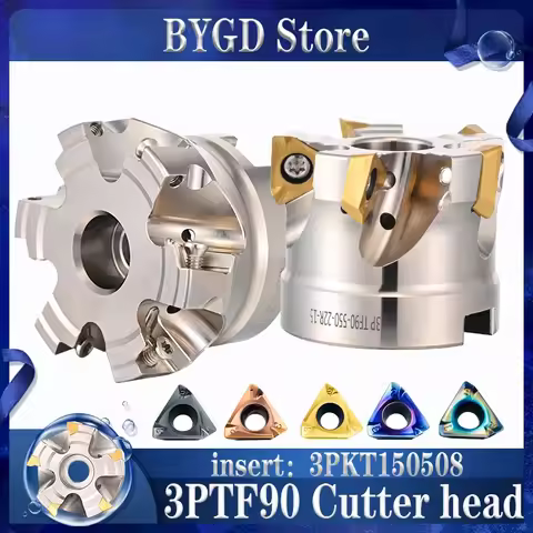 BYGD 3PKT 3PTF90 50 63 80 100 cutter head,insert 3PKT15 3PKT150508, matched with BT BT40 NT40 HSK63 