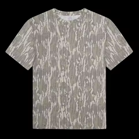 Mossy Oak Bottomland Print Men's 3D Camouflage T-shirt Fashion Short Sleeve T shirt Outdoor Training