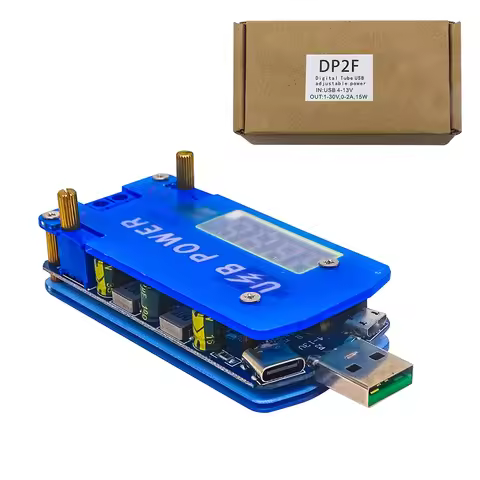DC-DC CC CV Type-C USB 5V to 3.3V 9V 12V 24V 30V Power Supply 15W Adjustable Step Up/Down Boost Buck