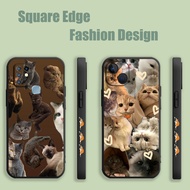 Casing For Realme GT Neo GT2 Master Neo2 3 2T 3T Cute Cat Brown Stickers aesthetic NU005 Phone Case Square Edge
