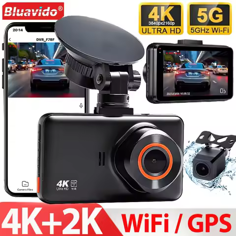 4K+2K Front and Rear Dash Cam Built-in WiFi 3 Inch IPS Car Video Camera WDR Night Vision G-Sensor 24
