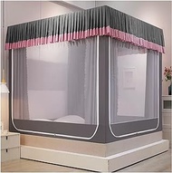 Bed Canopy Luxury Multi-function Bed Canopy, Double Layer Bed Curtain, Protective Mosquito Net, Four Seasons Bedroom Decorative Bedding, For Single Double Bed (Color : Gray-, Size : 150x200cm)