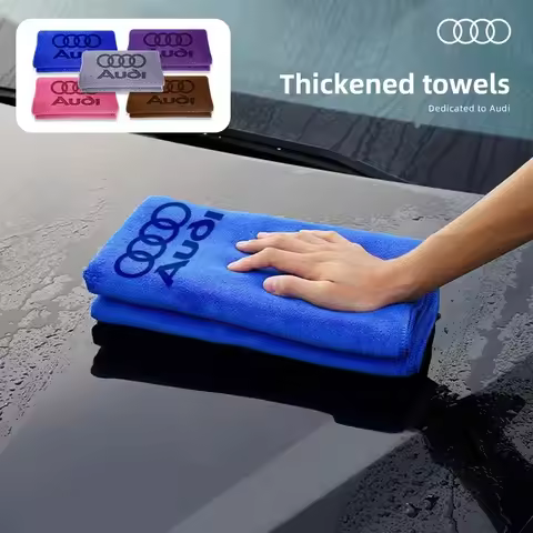 For Audi A3 A4 B8 8P B9 8V B6 A5 B7 A1 A6 C6 Q3 Q5 C7 8I Accessories Car Wash Towel Emblem Cotton Dr