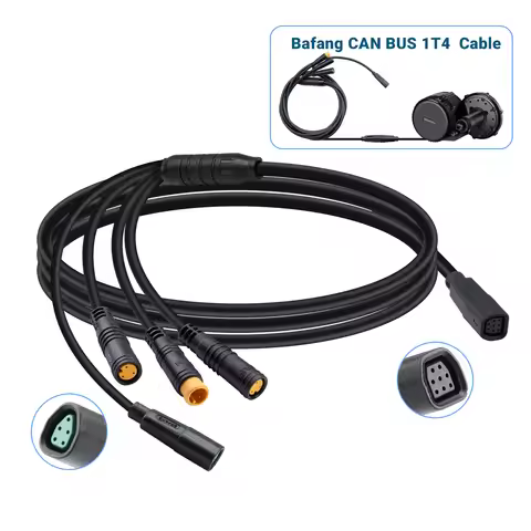 Motor Waterproof 1T4 EB-Bus Cable for Bafang CAN BBS BBS01B BBS02B BBSHD Mid Motor Display Brake Lev