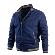 ‼️Ready Stock‼️【M-5XL】Spring and autumn new men's high quality cotton jacket windproof stand collar 