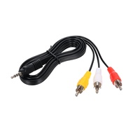 Gentlestore-Fast Ship 3.5mm  Audio Video Cable Jack to 3 Male AV Wire Cord 1.2M DV MP4 Convertor