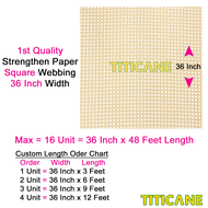 TITICANE Strengthen Paper Square Webbing [ 36 inch ] [ 3 Feet Per Unit ]