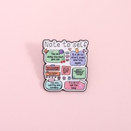 Self Care Note Brooch Pins Positive Affirmation Quotes Brooch Backpack Badge Accessories Gift for Fr
