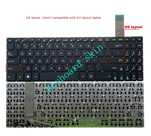 New US Keyboard No-backlit No-frame for Asus YX570 YX570D YX570U YX570UD YX570ZD FX570 FX570D laptop