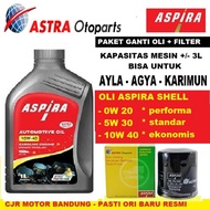 ASPIRA SHELL 3 Liter PAKET OLI + FILTER MOBIL AYLA AGYA KARIMUN 1000cc