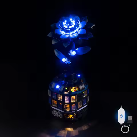 No Model LED Light Set 76784 Compatible with Lego Black Dahlia Flower Building Blocks Brick DIY Lamp