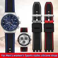 For SWATCH silicone watch strap 19mm 20mm 21mm Swatch Universal men 39;s women Soft sport style rubber Watchband bracelet Free tool