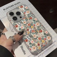 Floral Case for iPhone 16 15 14 11 Pro Max 12 13 Mini XR 7 8 Plus Shockproof Cover Screen Protector 