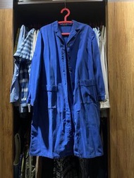 古著 寶藍色 大衣 工作外套Euro Shop Coat 歐洲工作長版大衣