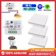 Wireless switch,remote control smart switch Relay  Switch Wifi Light Push Button Wall 3 Gang Smart L