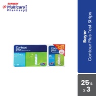Bayer Contour Plus Test Strip 25's x3