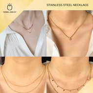 Crownjewelry Women's Stainless Steel Waterproof 316L Stainless Steel Necklace