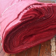 ****Tspun Raw Fabric Plain Pattern Red Thread (GSM230/61 Inches) (046)