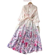 KATUN FADFAD | Women's Long Sleeve Dress | Beautiful Floral Motif | Korean Style Spring Style | Ligh