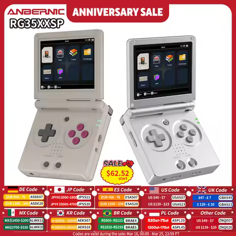 ANBERNIC RG35XXSP Flip Handheld Game Consoles 3.5-inch IPS 640*480 Screen Linux WIFI Retro Video Gam