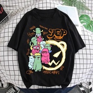 KEMEJA KATUN 100% premium quality T-shirt Men's 220g Cotton Shirt Monster Yep-yep Alien Sesame Stree