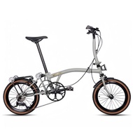 Litepro 16 Inch Steel Frame Folding Bicycle 53T 9-Speed Dual C-Brake Lightweight Portable Retro Bike